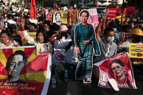 Myanmar protests resume after violent crackdown and internet shutdown